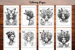 African Black Woman Adults Coloring Pages - CraftNest - Digital Crafting and Art