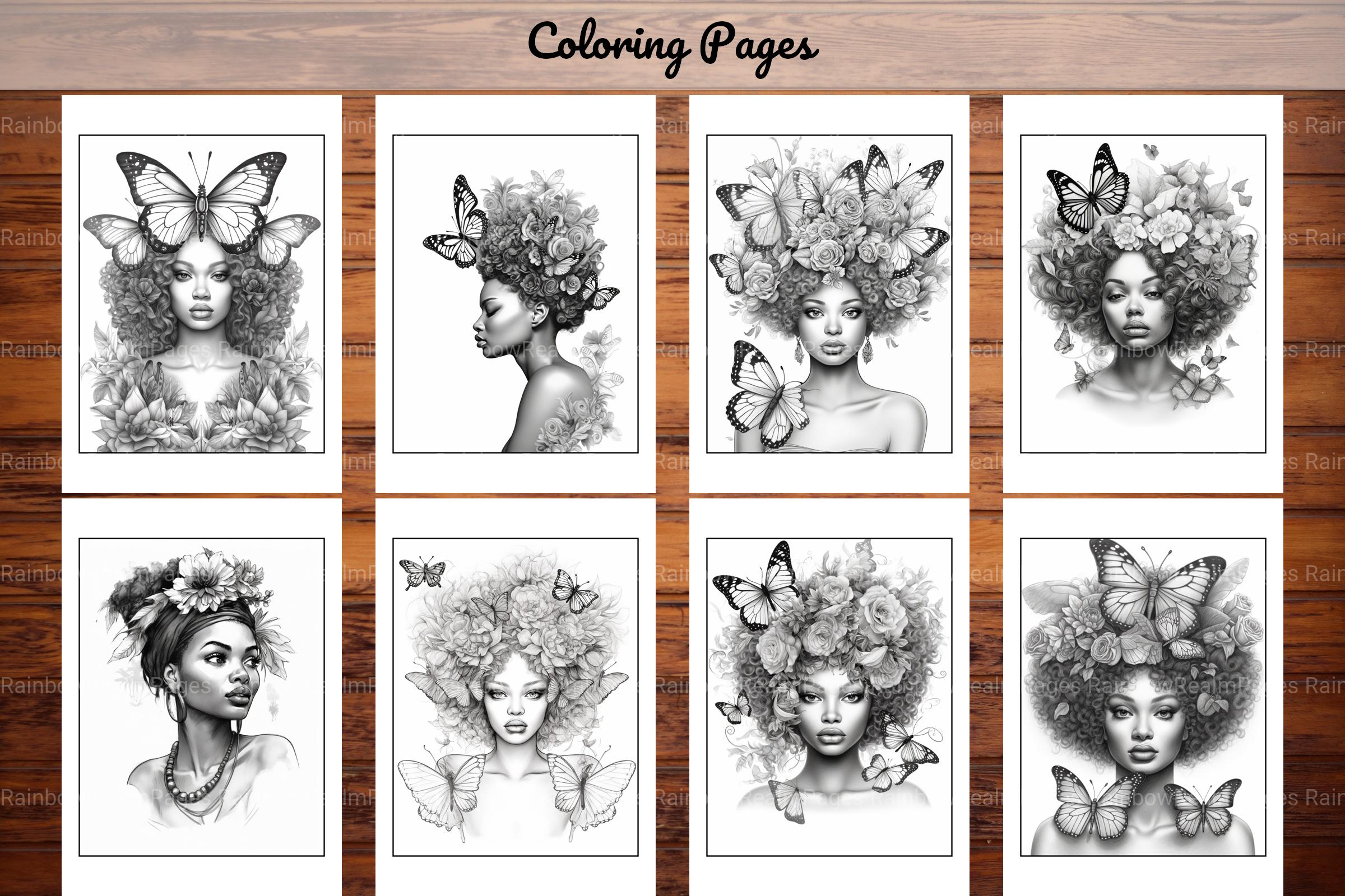 African Black Woman Adults Coloring Pages - CraftNest - Digital Crafting and Art