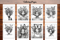 African Black Woman Adults Coloring Pages - CraftNest - Digital Crafting and Art