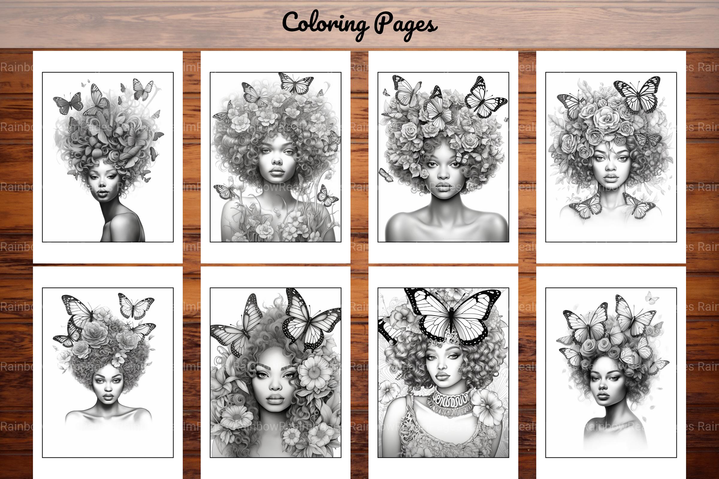African Black Woman Adults Coloring Pages - CraftNest - Digital Crafting and Art