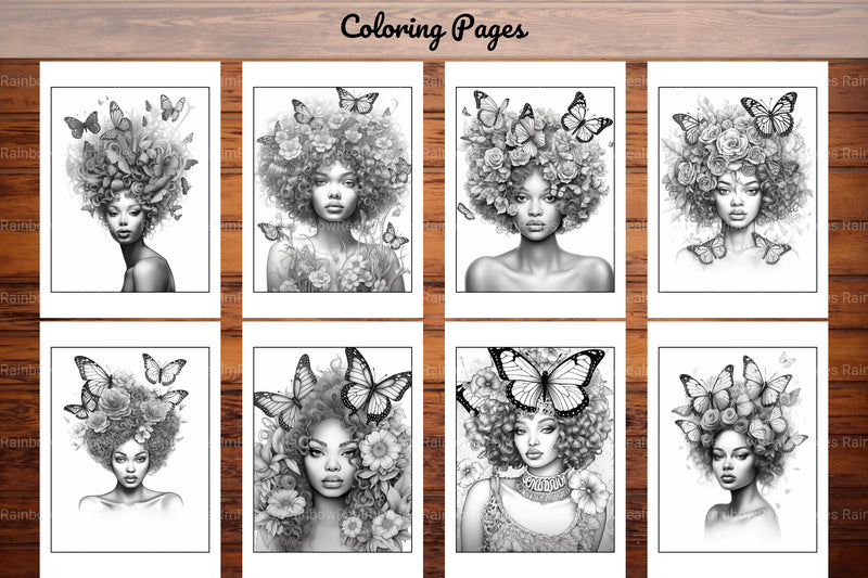 African Black Woman Adults Coloring Pages - CraftNest - Digital Crafting and Art