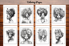 African Black Woman Adults Coloring Pages - CraftNest - Digital Crafting and Art