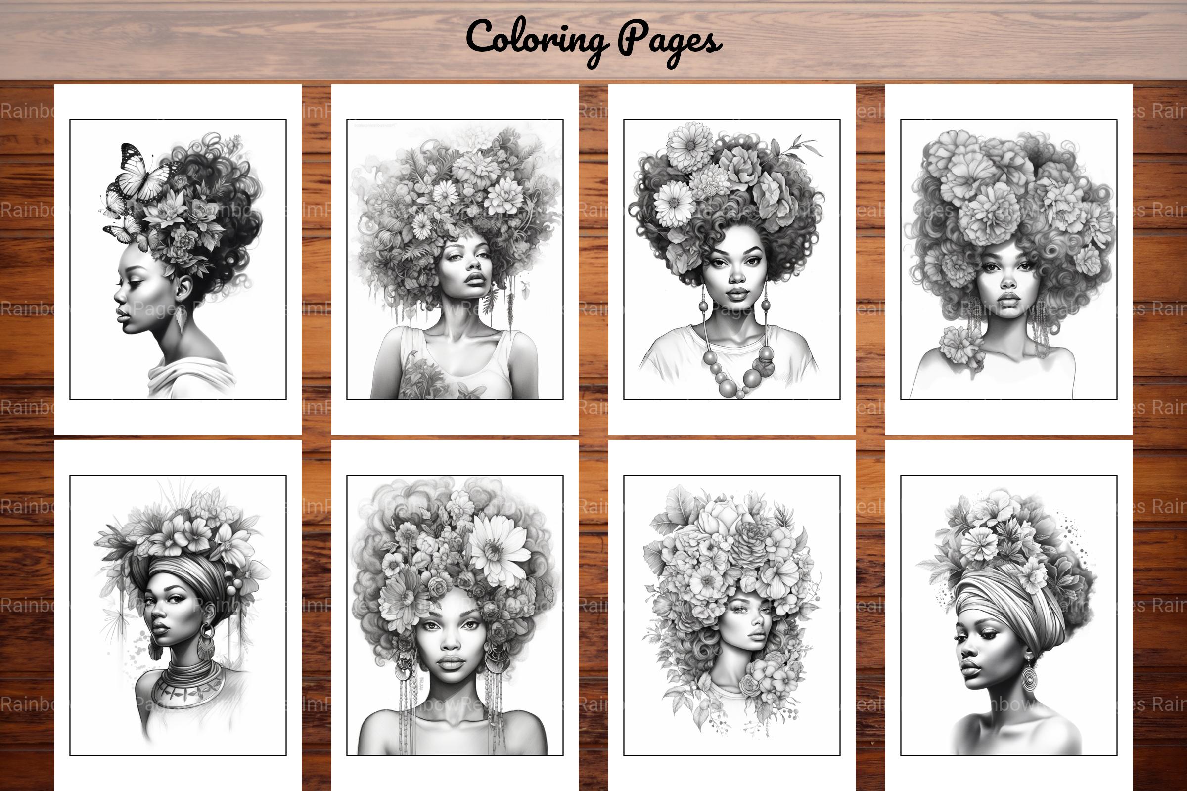 African Black Woman Adults Coloring Pages - CraftNest - Digital Crafting and Art