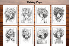 African Black Woman Adults Coloring Pages - CraftNest - Digital Crafting and Art