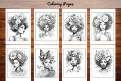 African Black Woman Adults Coloring Pages - CraftNest - Digital Crafting and Art