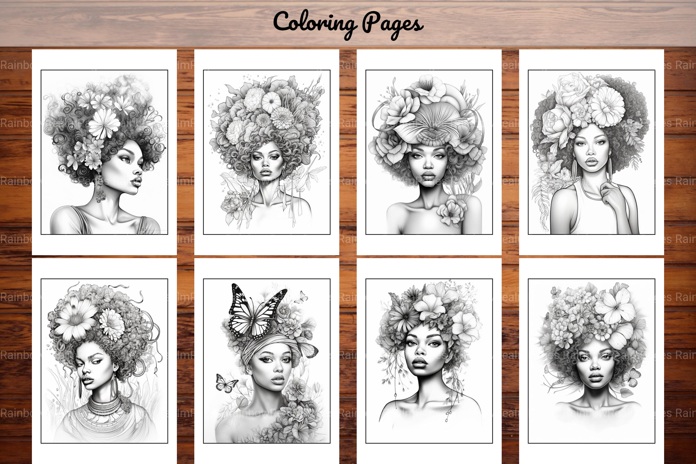 African Black Woman Adults Coloring Pages - CraftNest - Digital Crafting and Art