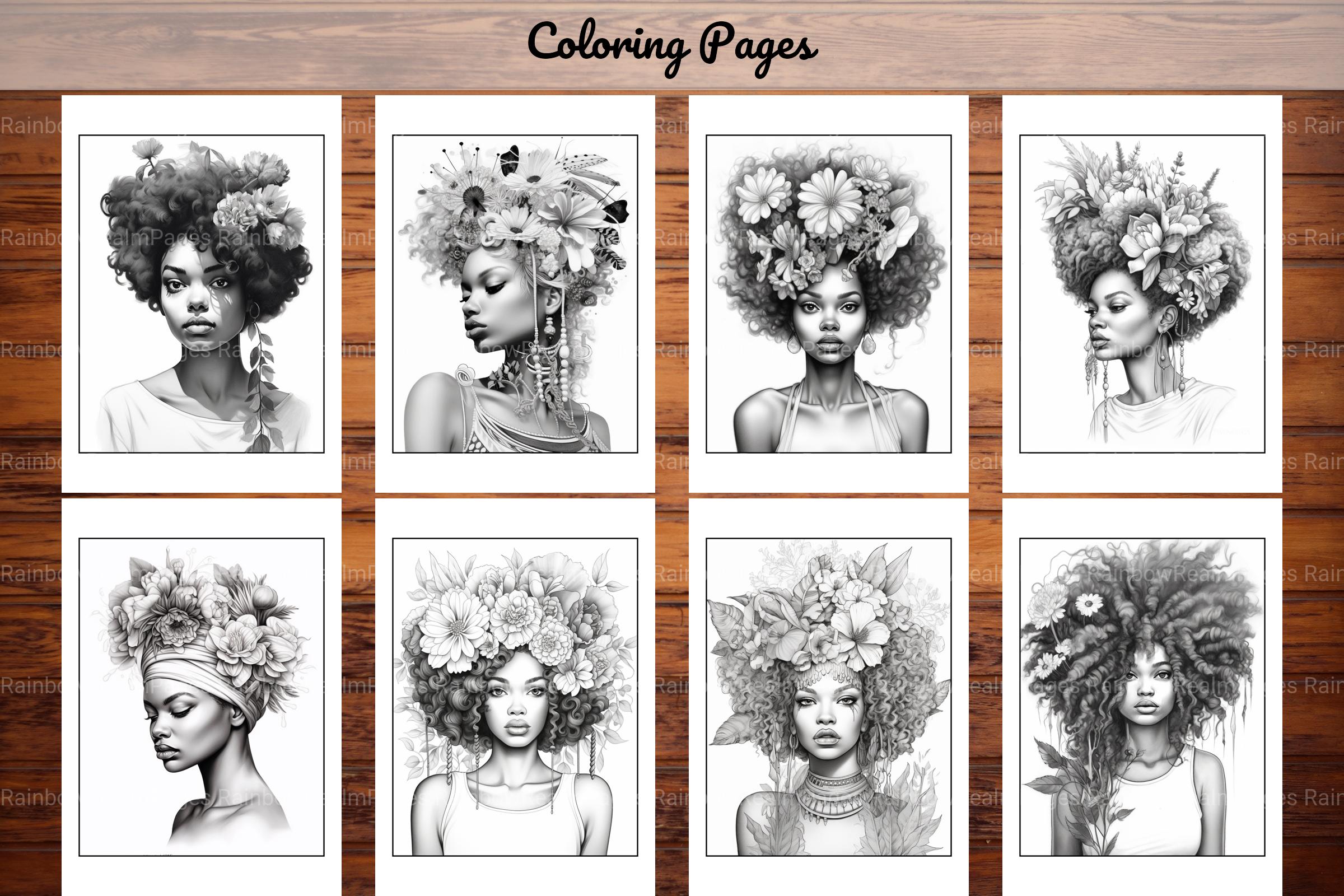 African Black Woman Adults Coloring Pages - CraftNest - Digital Crafting and Art