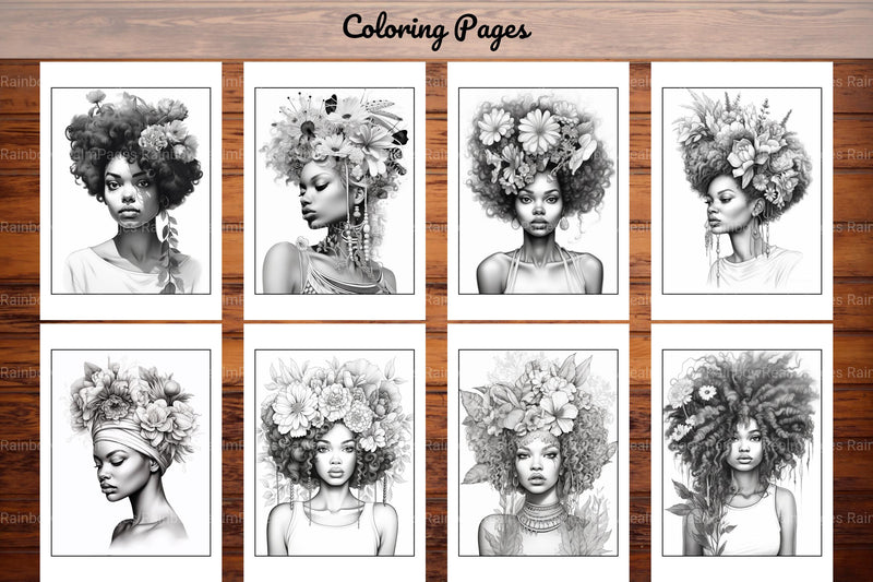 African Black Woman Adults Coloring Pages - CraftNest - Digital Crafting and Art