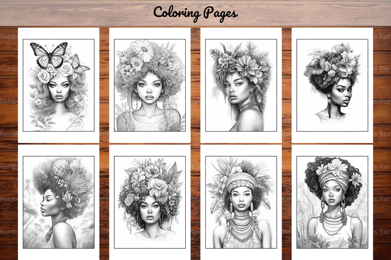 African Black Woman Adults Coloring Pages - CraftNest - Digital Crafting and Art