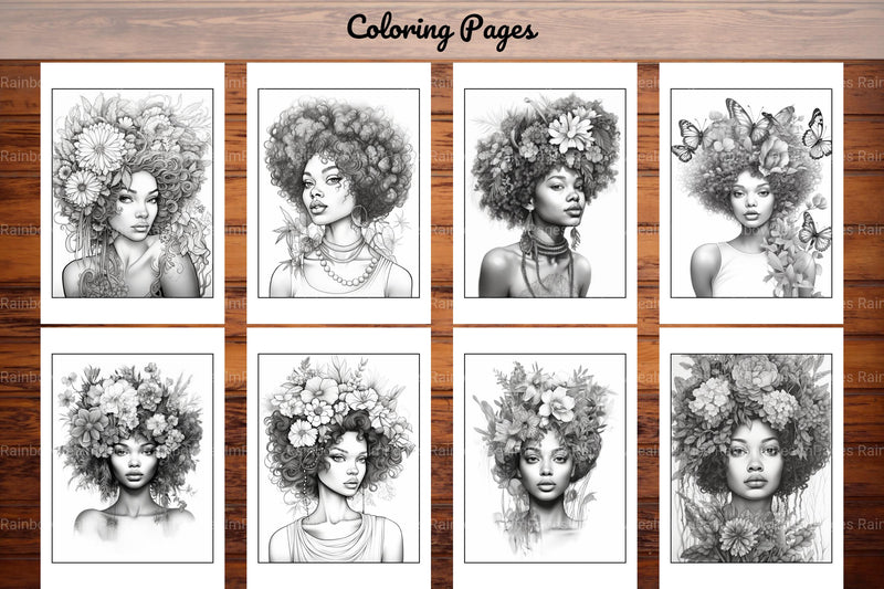African Black Woman Adults Coloring Pages - CraftNest - Digital Crafting and Art
