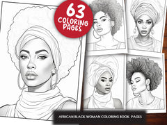 African Black Woman Coloring Book 62 Pages - CraftNest - Digital Crafting and Art