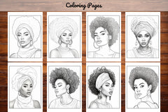 African Black Woman Coloring Book 62 Pages - CraftNest - Digital Crafting and Art