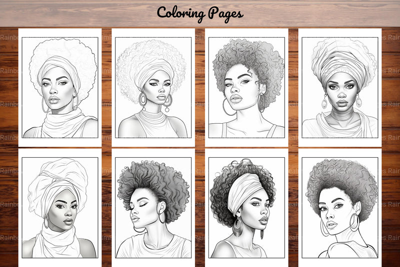African Black Woman Coloring Book 62 Pages - CraftNest - Digital Crafting and Art