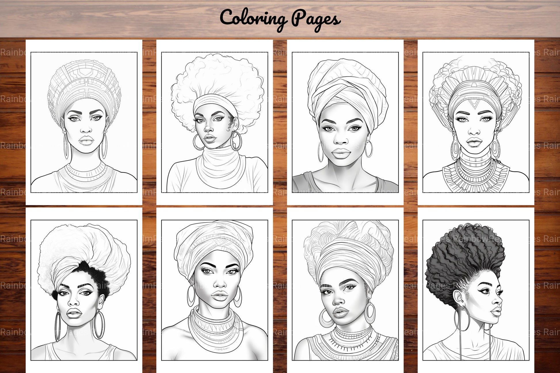 African Black Woman Coloring Book 62 Pages - CraftNest - Digital Crafting and Art