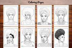 African Black Woman Coloring Book 62 Pages - CraftNest - Digital Crafting and Art