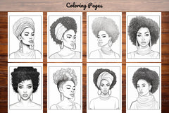 African Black Woman Coloring Book 62 Pages - CraftNest - Digital Crafting and Art