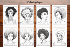 African Black Woman Coloring Book 62 Pages - CraftNest - Digital Crafting and Art