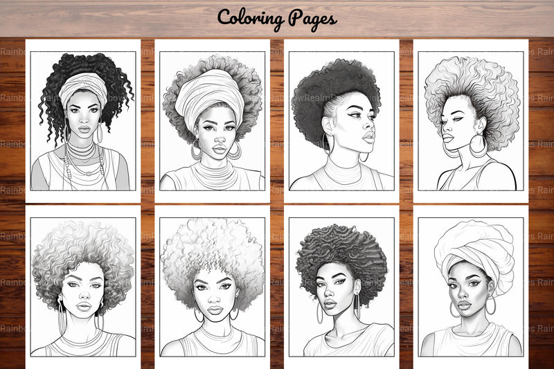 African Black Woman Coloring Book 62 Pages - CraftNest - Digital Crafting and Art