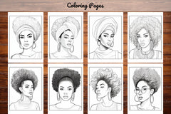 African Black Woman Coloring Book 62 Pages - CraftNest - Digital Crafting and Art