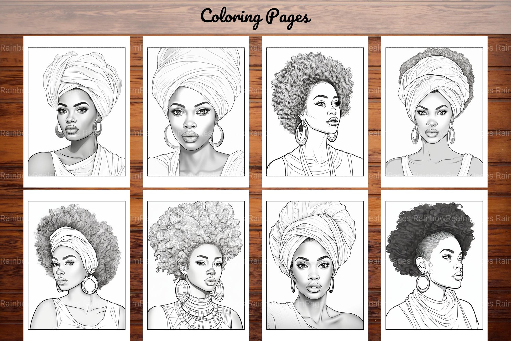 African Black Woman Coloring Book 62 Pages - CraftNest - Digital Crafting and Art