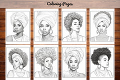 African Black Woman Coloring Book 62 Pages - CraftNest - Digital Crafting and Art