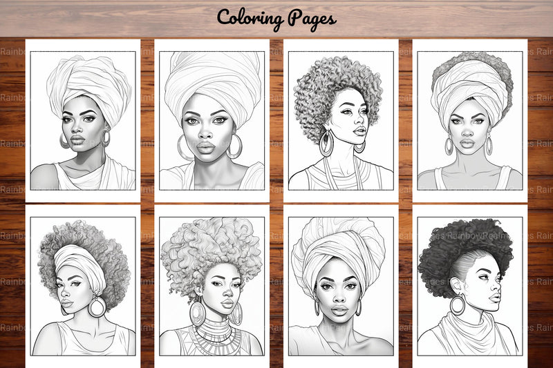 African Black Woman Coloring Book 62 Pages - CraftNest - Digital Crafting and Art