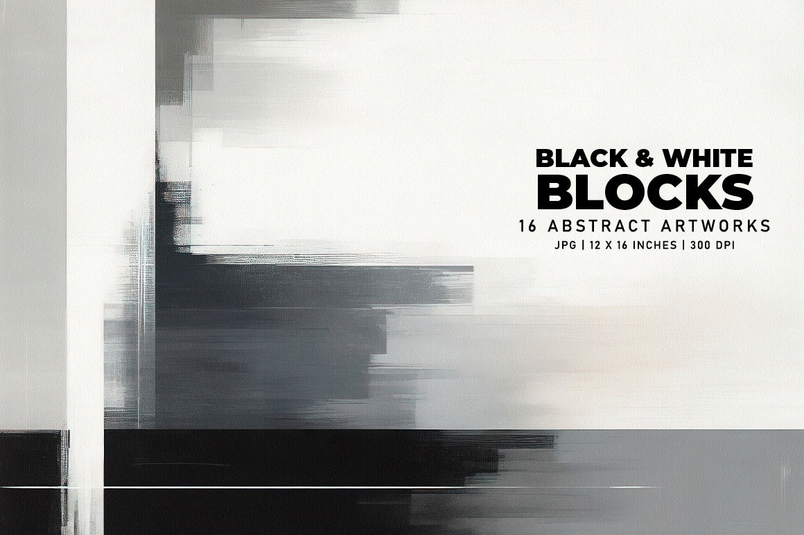 Black and White Blocks - Wall Art