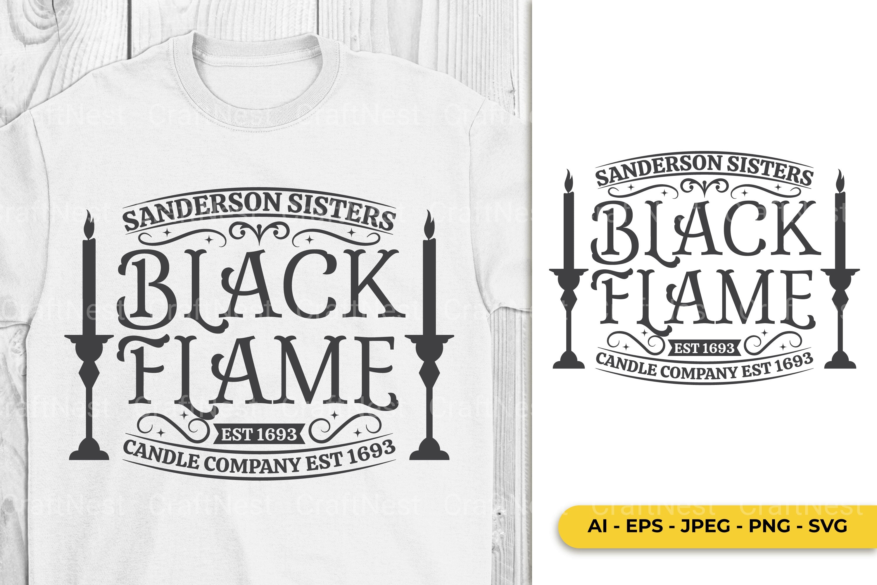 Black Flame Halloween Badge SVG Clipart Bundle