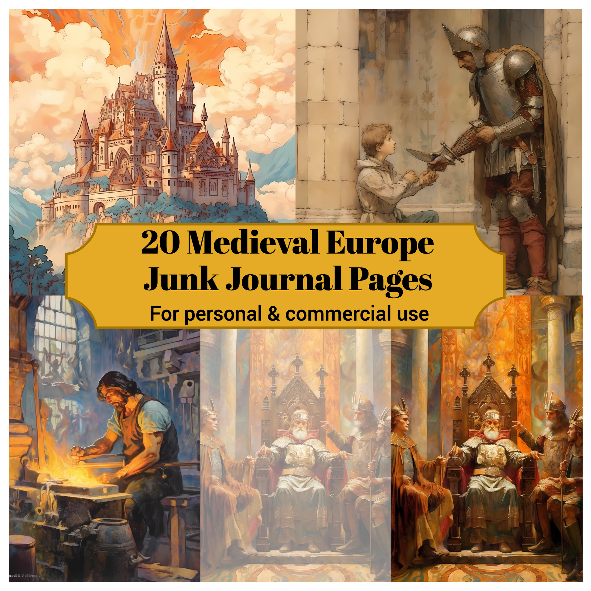 Medieval Europe Junk Journal Pages - CraftNest