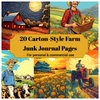 Cartoon-Style Farm Junk Journal Pages