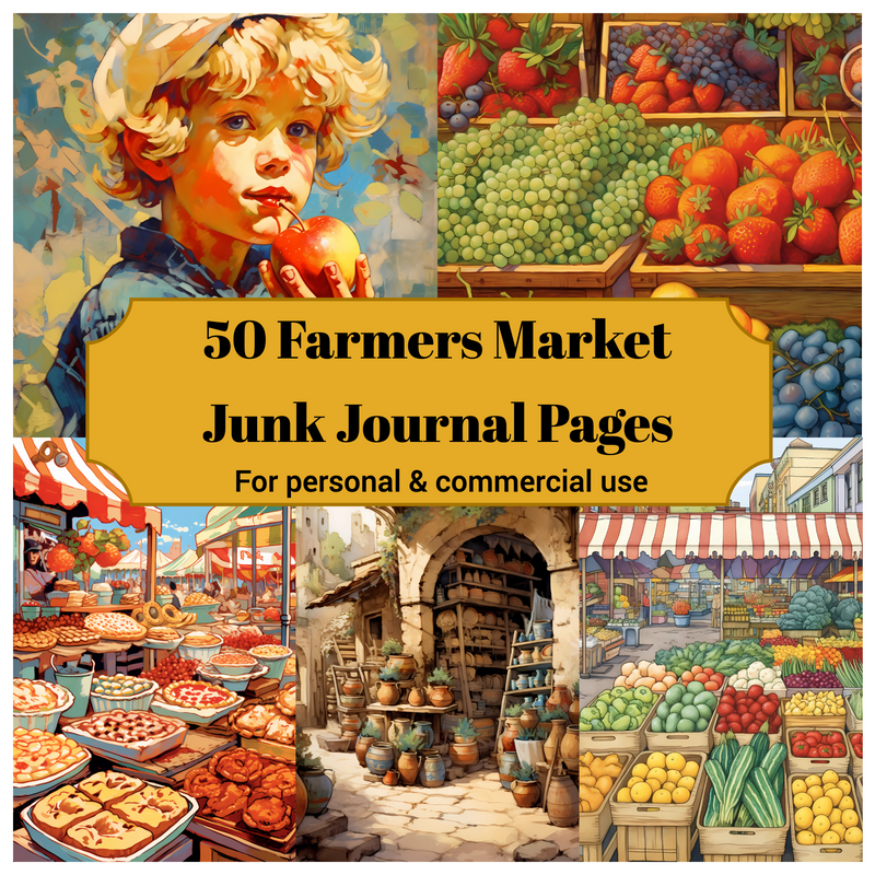 Farmers Market Junk Journal Pages - CraftNest