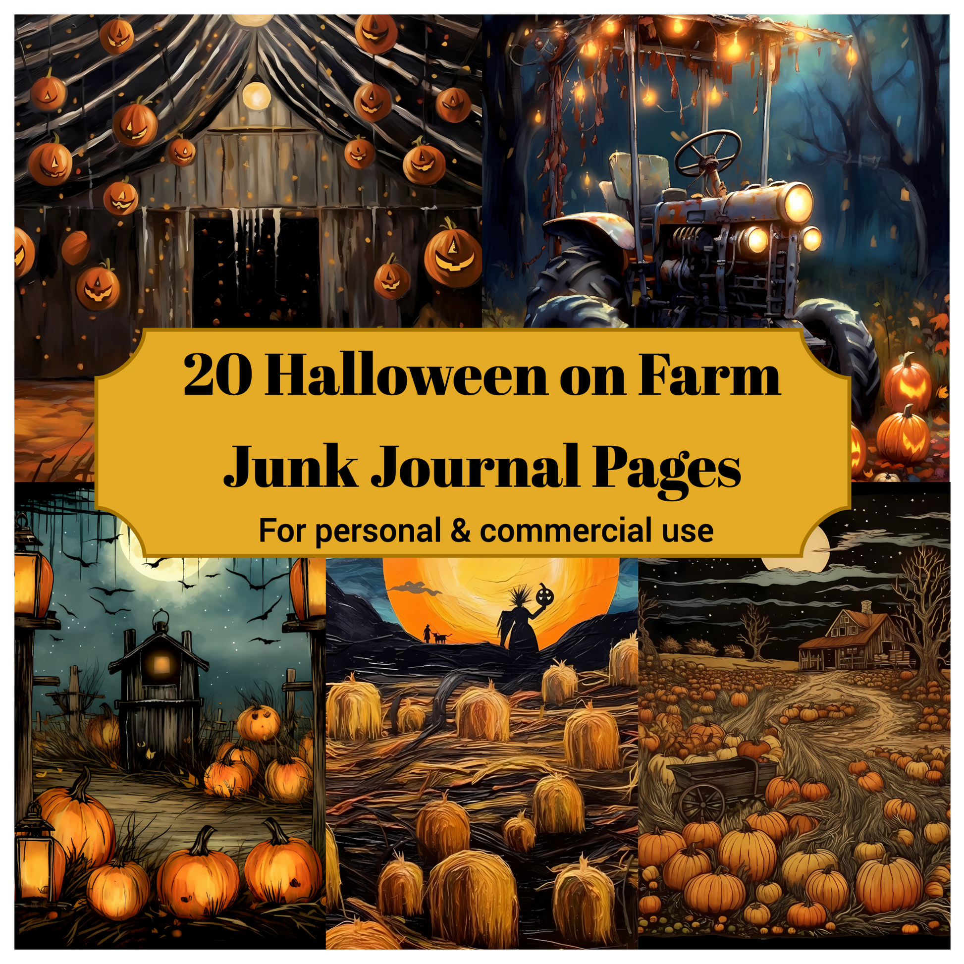 Halloween On Farm Junk Journal Pages - CraftNest