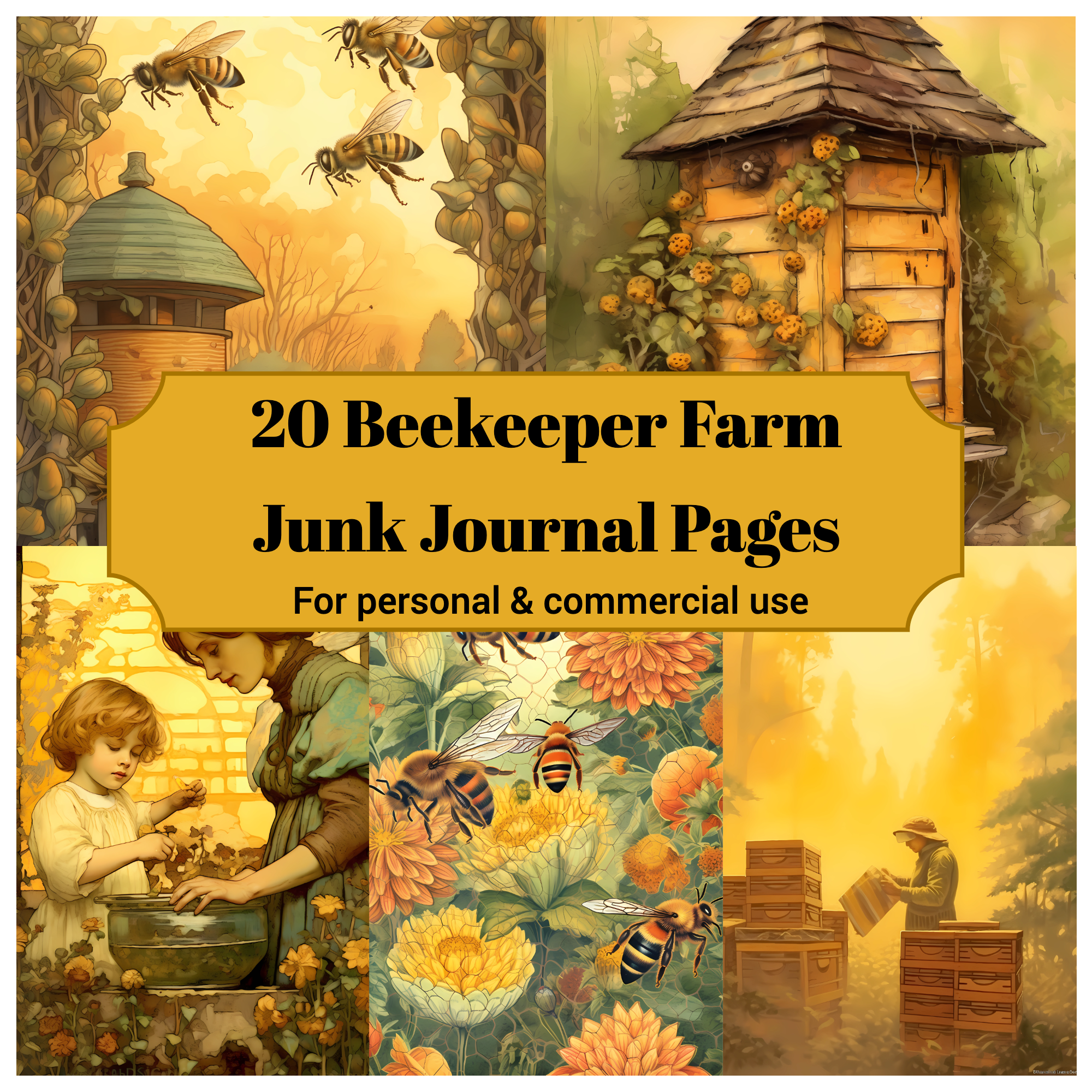 Beekeepers Junk Journal Pages - CraftNest