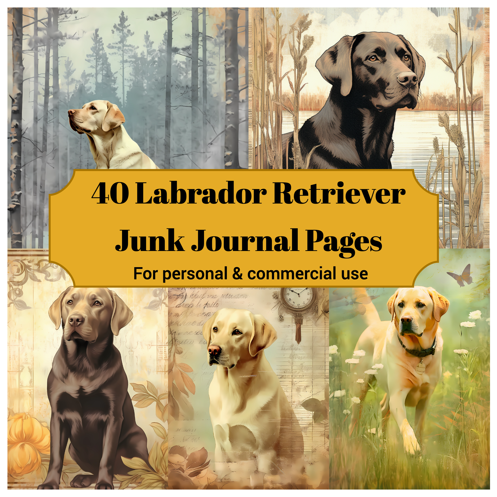 Labrador Retrievers Junk Journal Pages - CraftNest