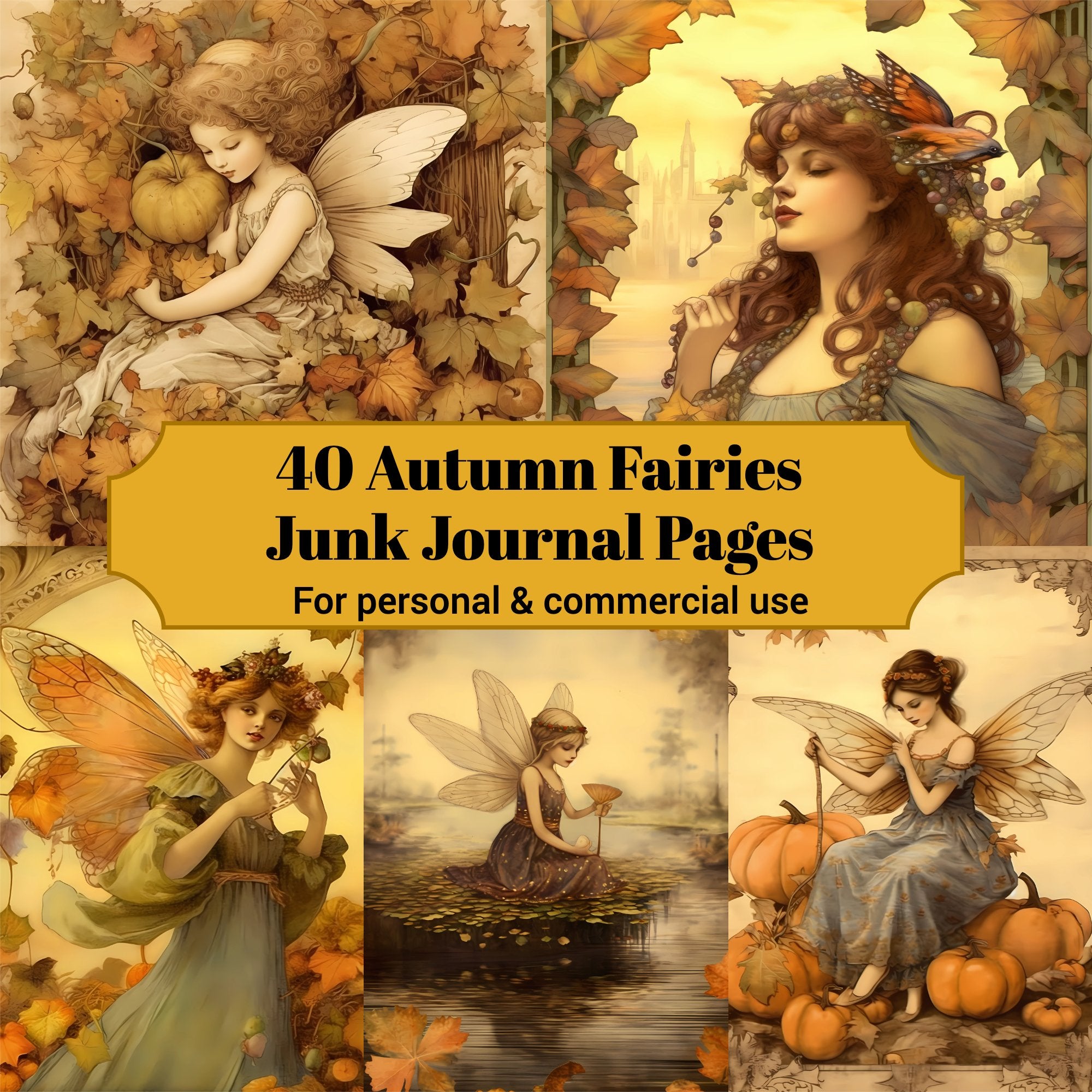 Autumn Fairies Junk Journal Pages - CraftNest