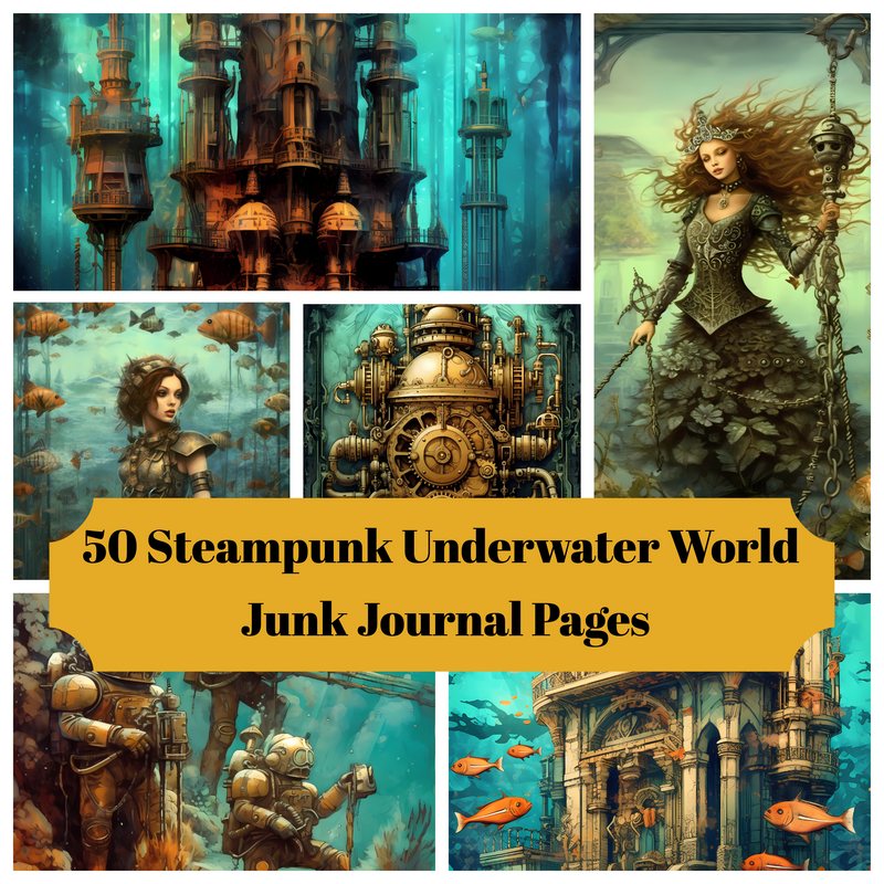 Steampunk Underwater World Junk Journal Pages - CraftNest