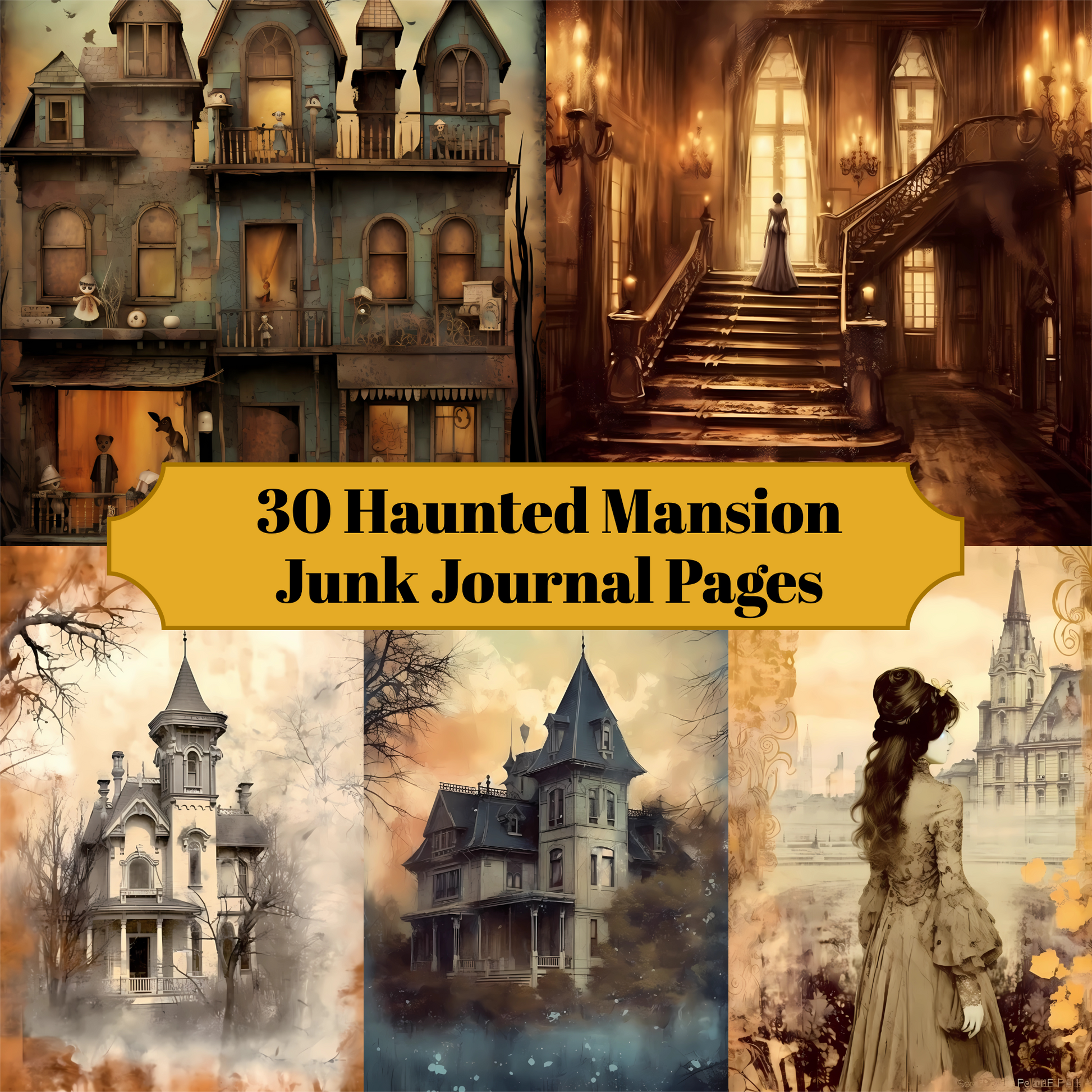 Haunted Mansions Junk Journal Pages - CraftNest