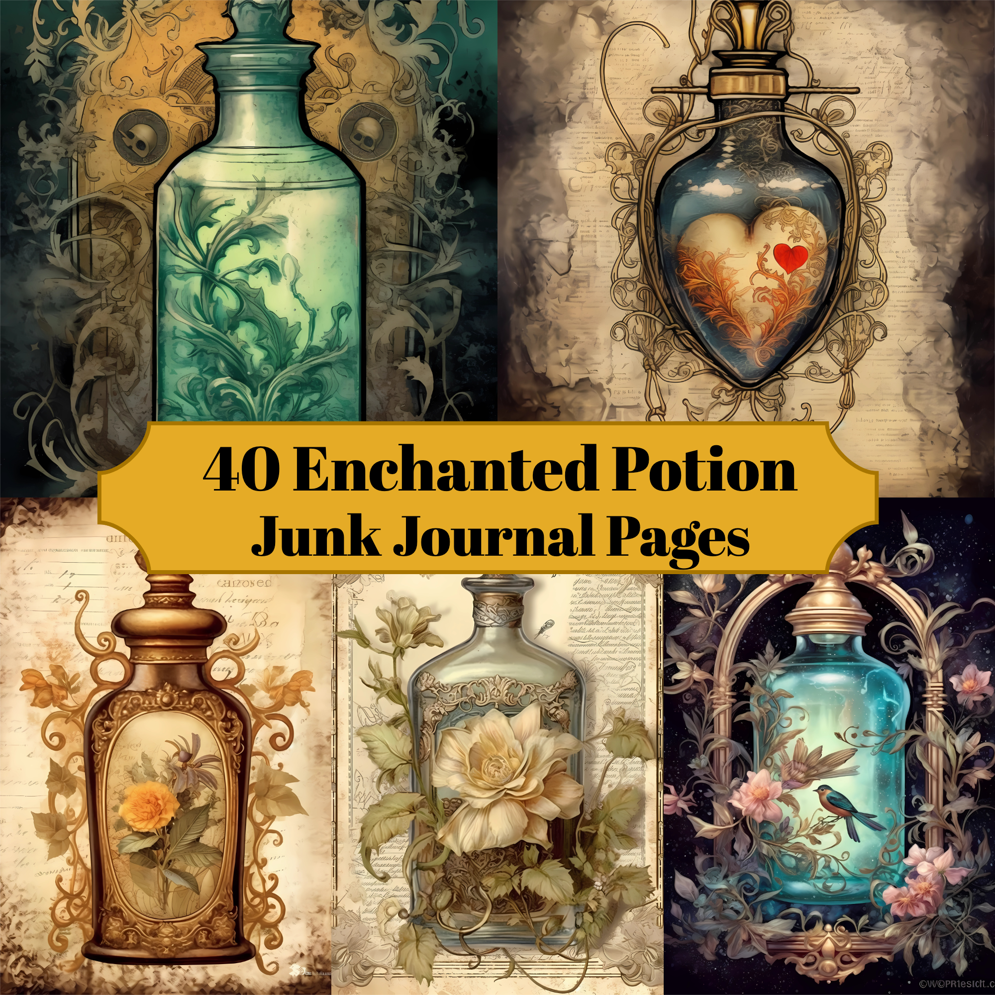 Enchanted Potion Junk Journal Pages - CraftNest