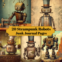 Steampunk Robots Junk Journal Pages - CraftNest