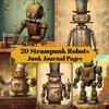 Steampunk -Roboter -Junk -Journal -Seiten