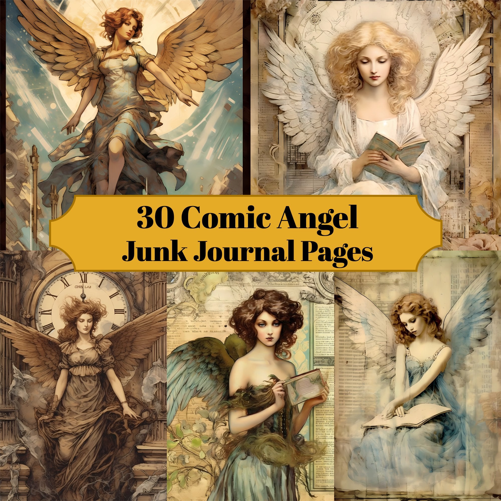 Comic Art Angels Junk Journal Pages - CraftNest