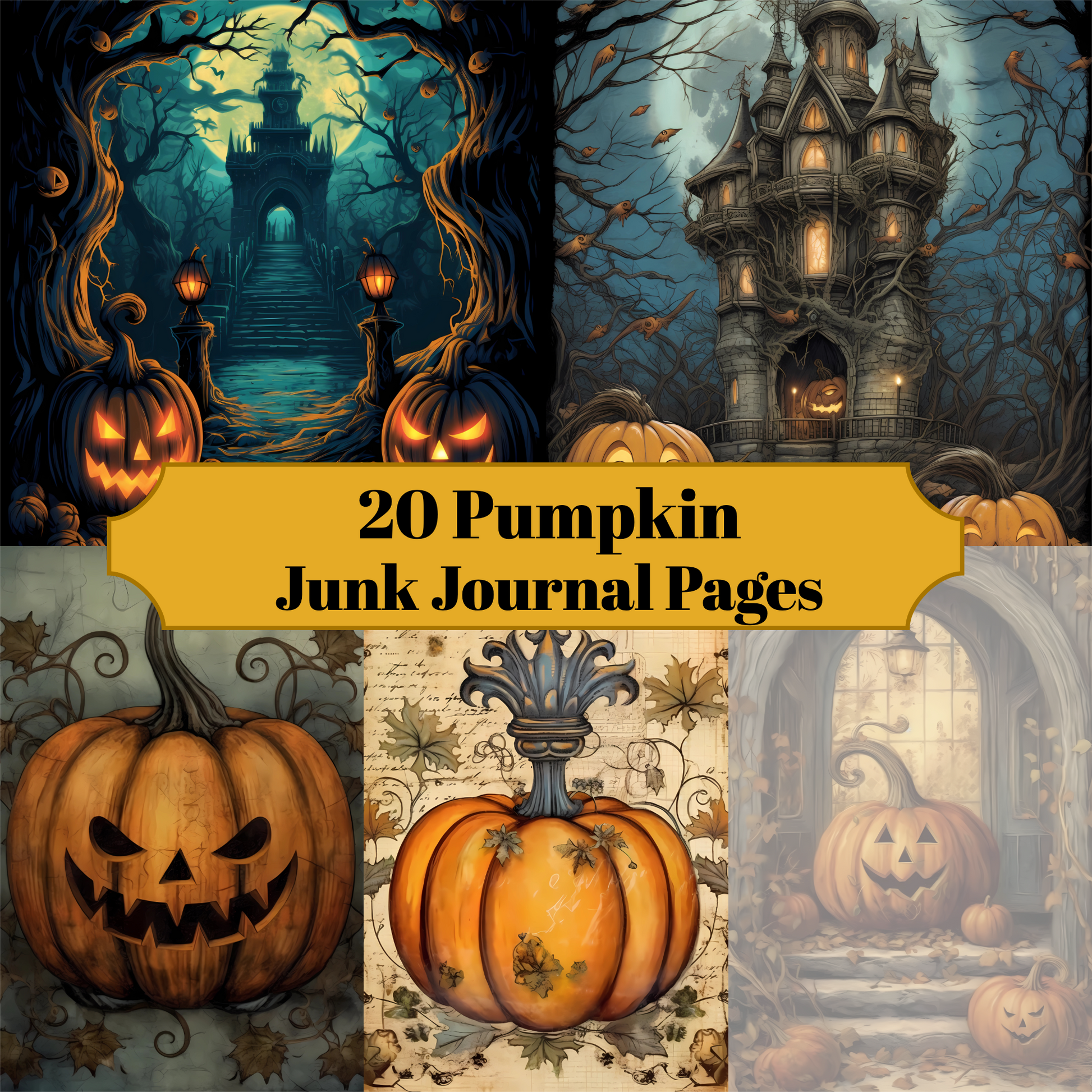 Pumpkin Spirits Junk Journal Pages - CraftNest