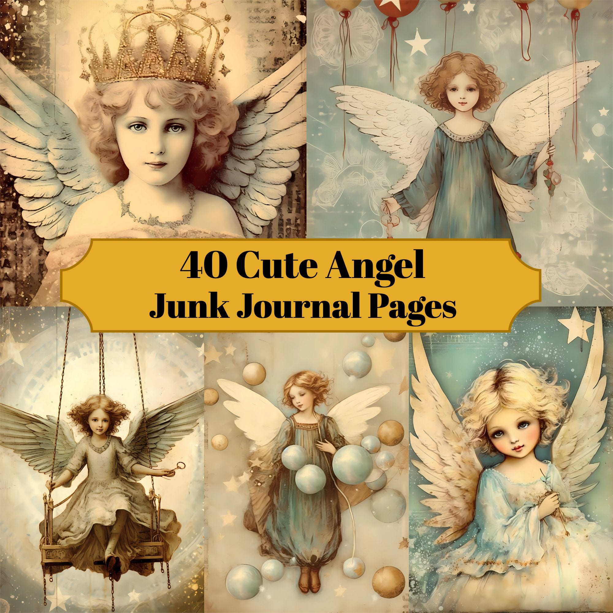 Cute Angels Junk Journal Pages - CraftNest