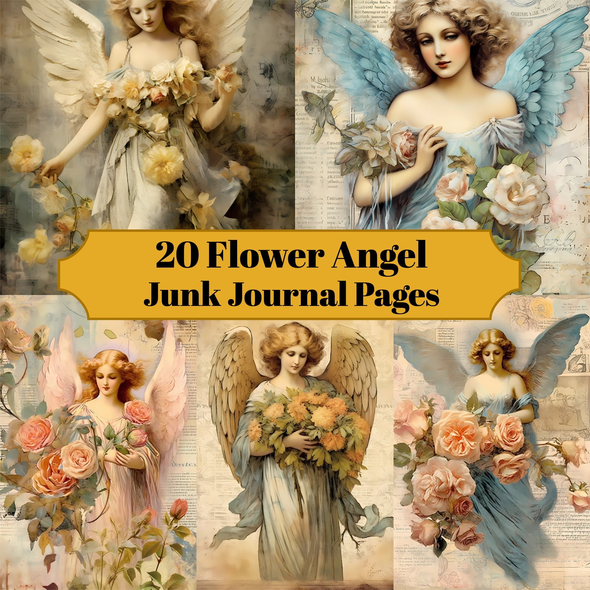 Floral Angels Junk Journal Pages - CraftNest