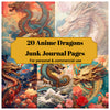 Manga Anime Dragons Junk Journal Pages