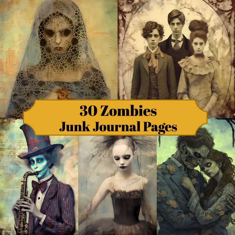 Zombies Junk Journal Pages - CraftNest