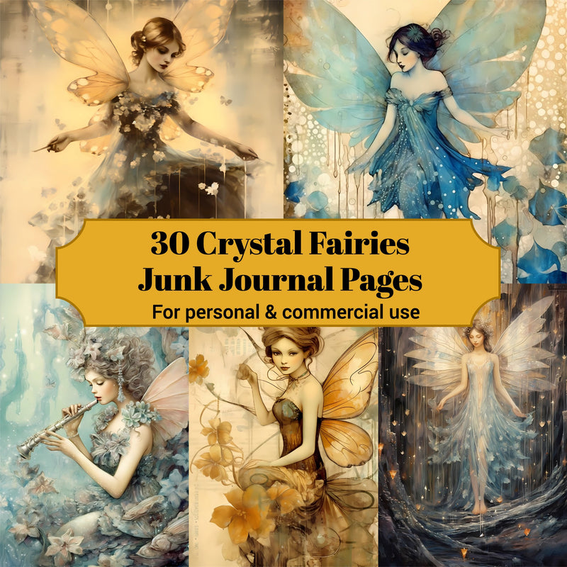 Crystal Fairies Junk Journal Pages - CraftNest