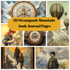 Steampunk Mountain World Junk Journalseiten