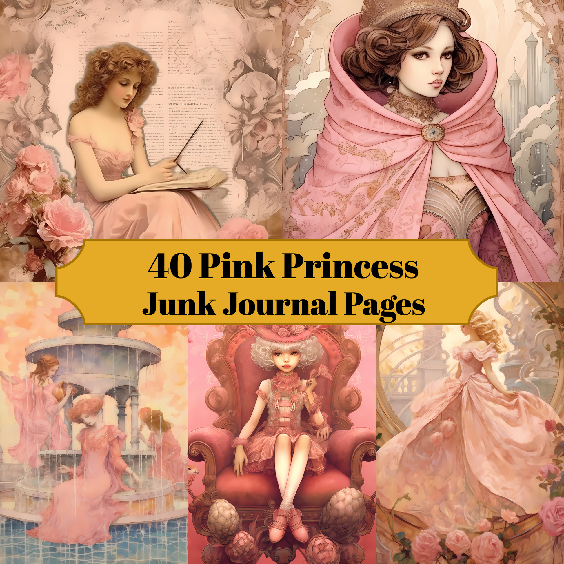 Pink Princess Junk Journal Pages - CraftNest