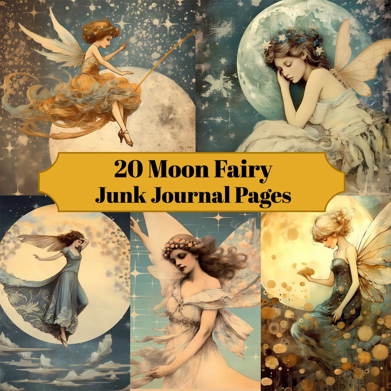 Moon Fairies Junk Journal Pages - CraftNest